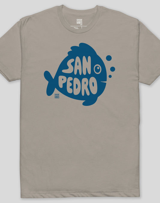 San Pedro Flounder Tee - Cotton Blend | Stone Grey