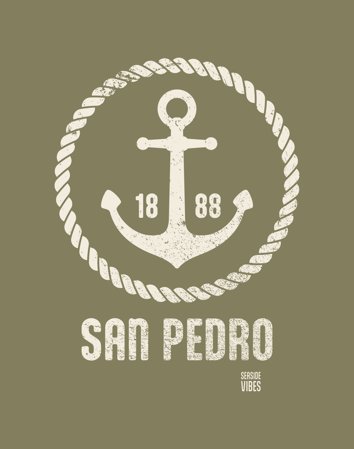 San Pedro Roots Tee - Cotton Blend | Military Green