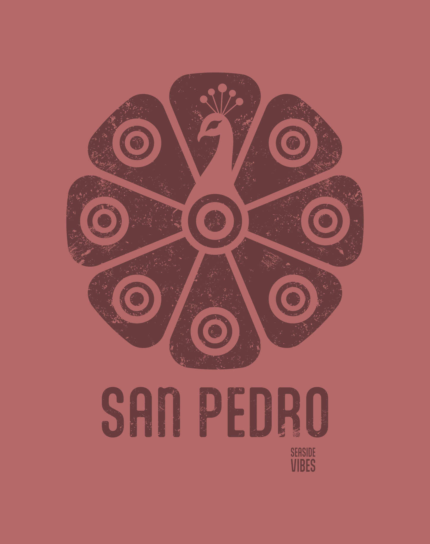 San Pedro Tribal Peacock Tee - Cotton Blend | Heather Mauve