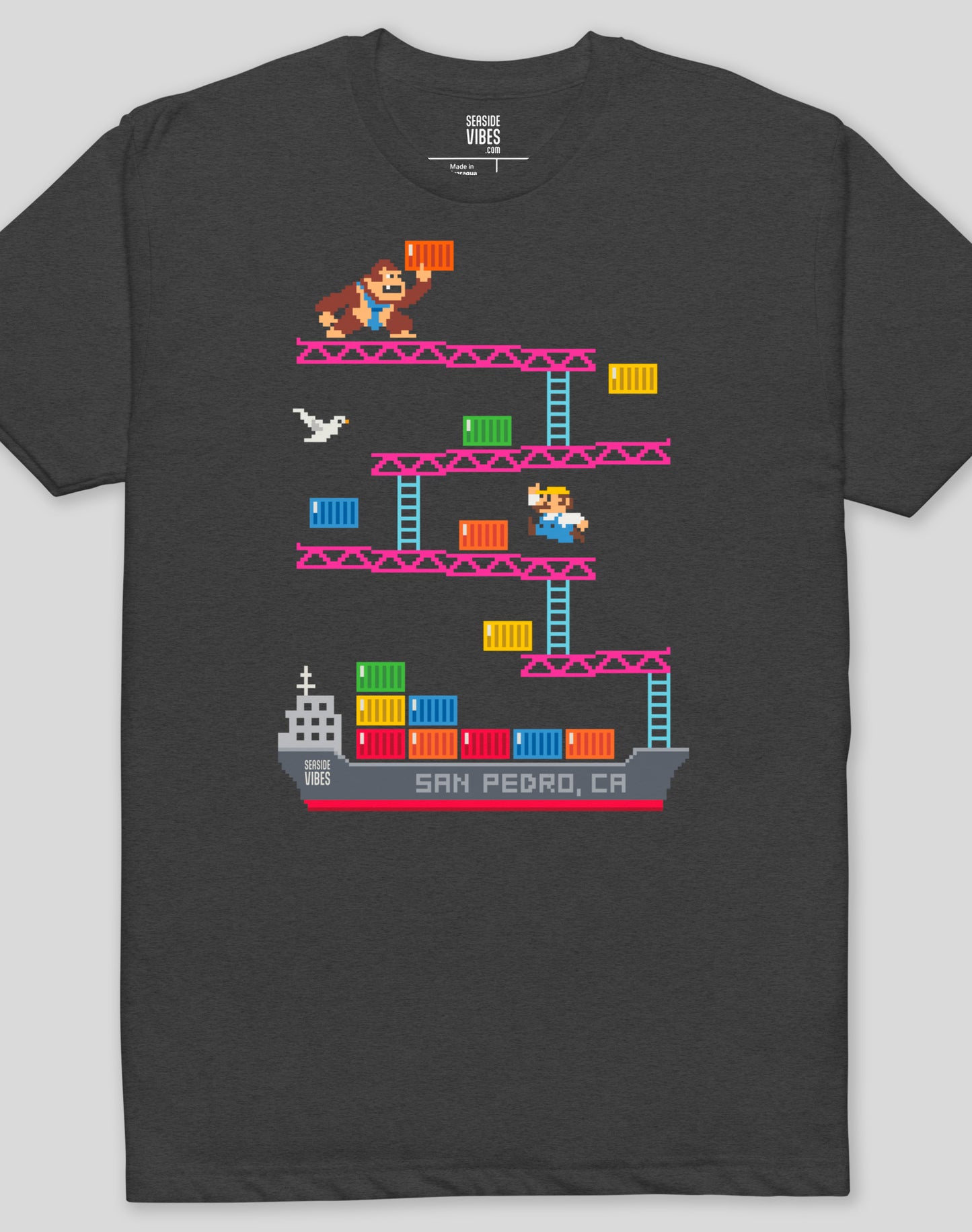 San Pedro Kong Tee - Cotton Blend | Charcoal