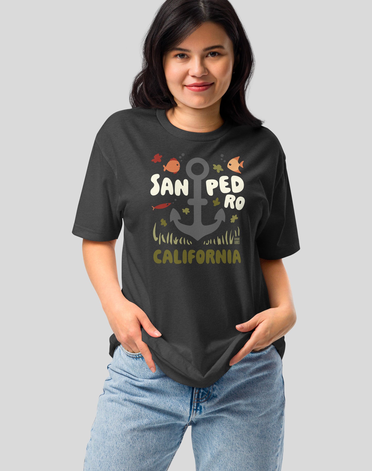 San Pedro Anchor Tee - Cotton Blend | Charcoal