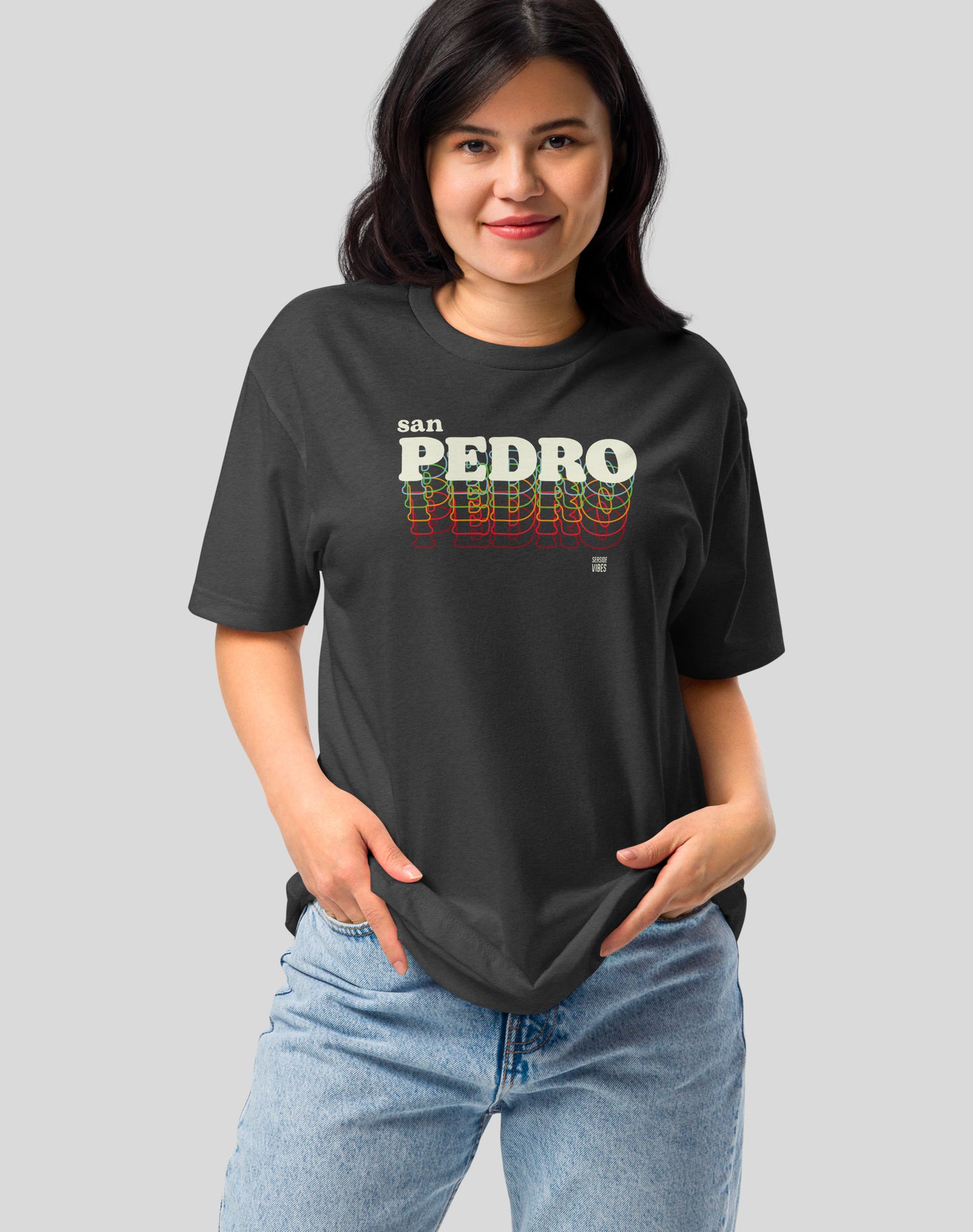 San Pedro 80s Remix Tee - Cotton Blend | Charcoal