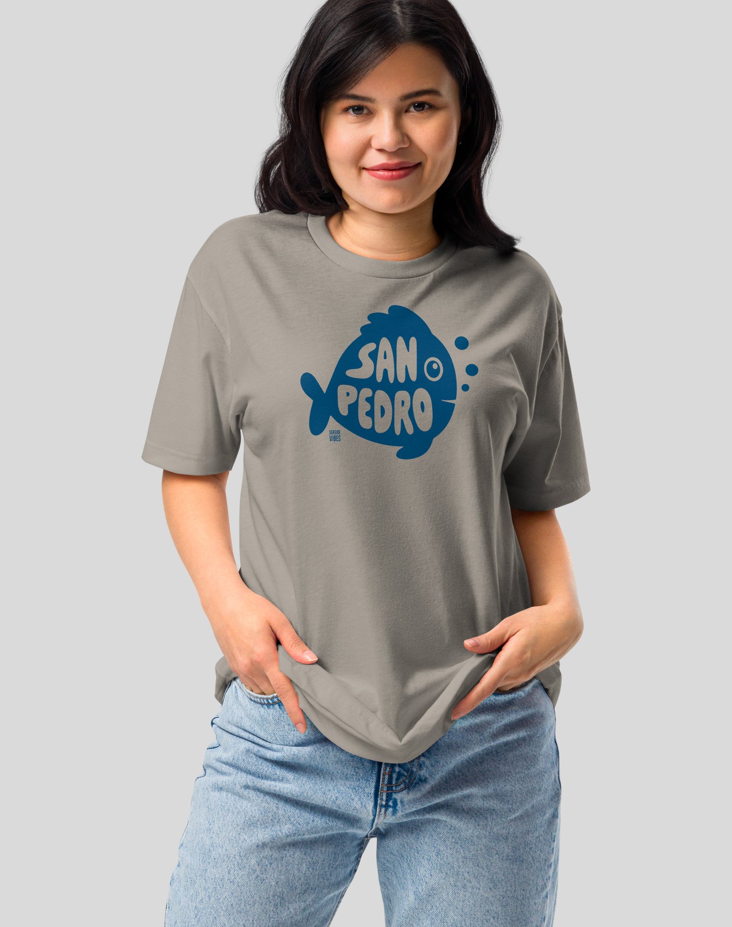San Pedro Flounder Tee - Cotton Blend | Stone Grey