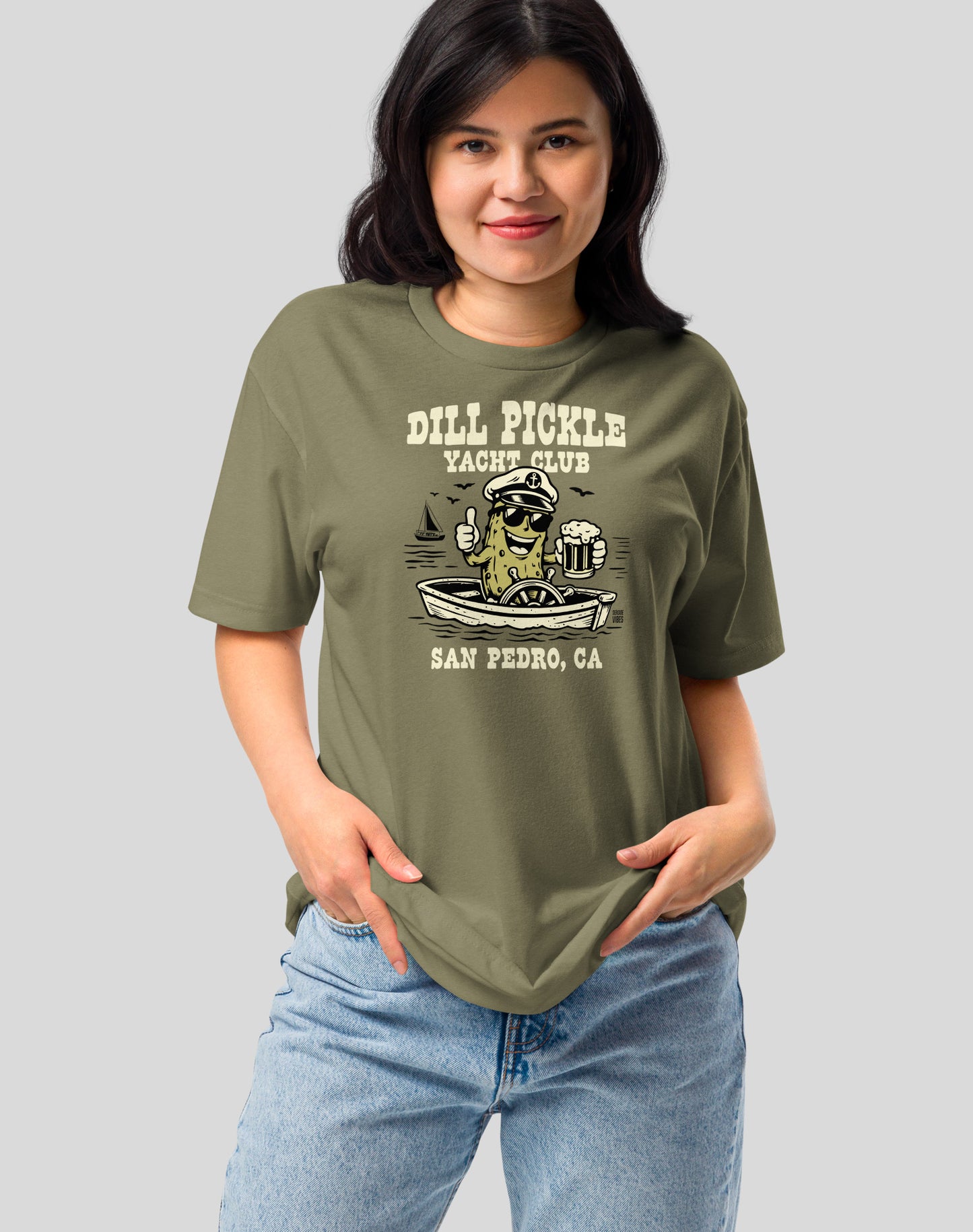 San Pedro Dill Pickle Yacht Club Tee - Cotton Blend | Military Green