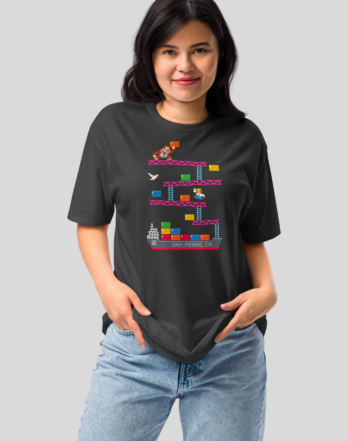 San Pedro Kong Tee - Cotton Blend | Charcoal