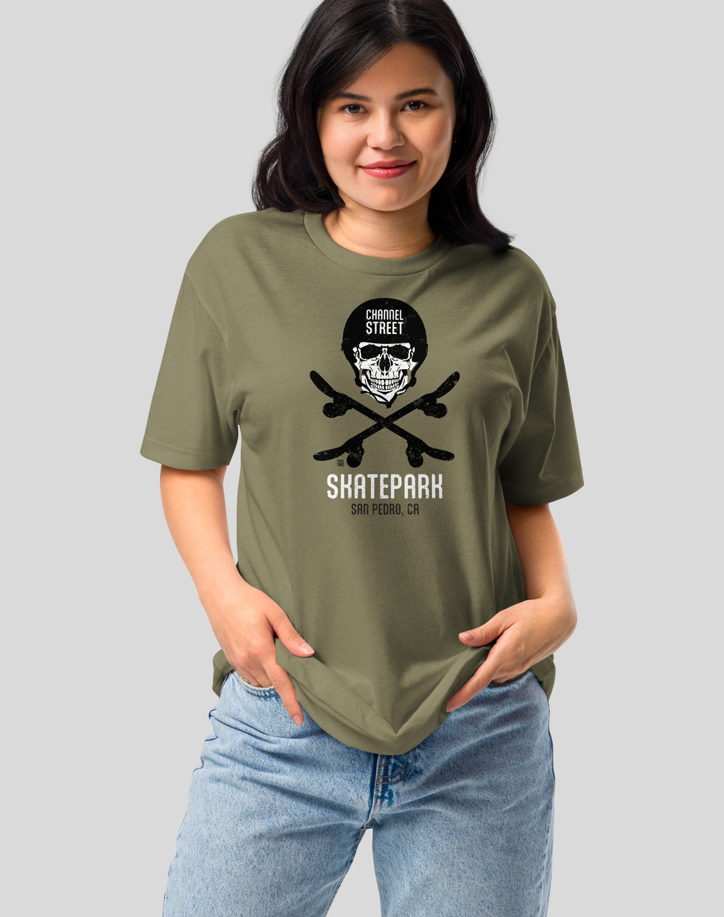 Channel Street Skatepark San Pedro Tee - Cotton Blend | Military Green