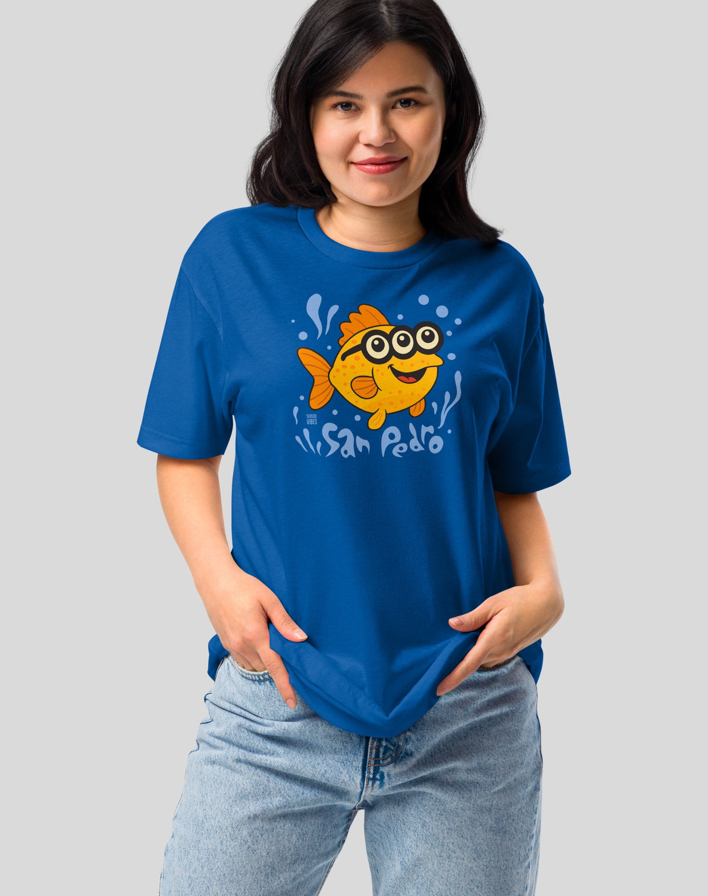 San Pedro 3-Eyed Flounder Tee - Cotton Blend | Royal