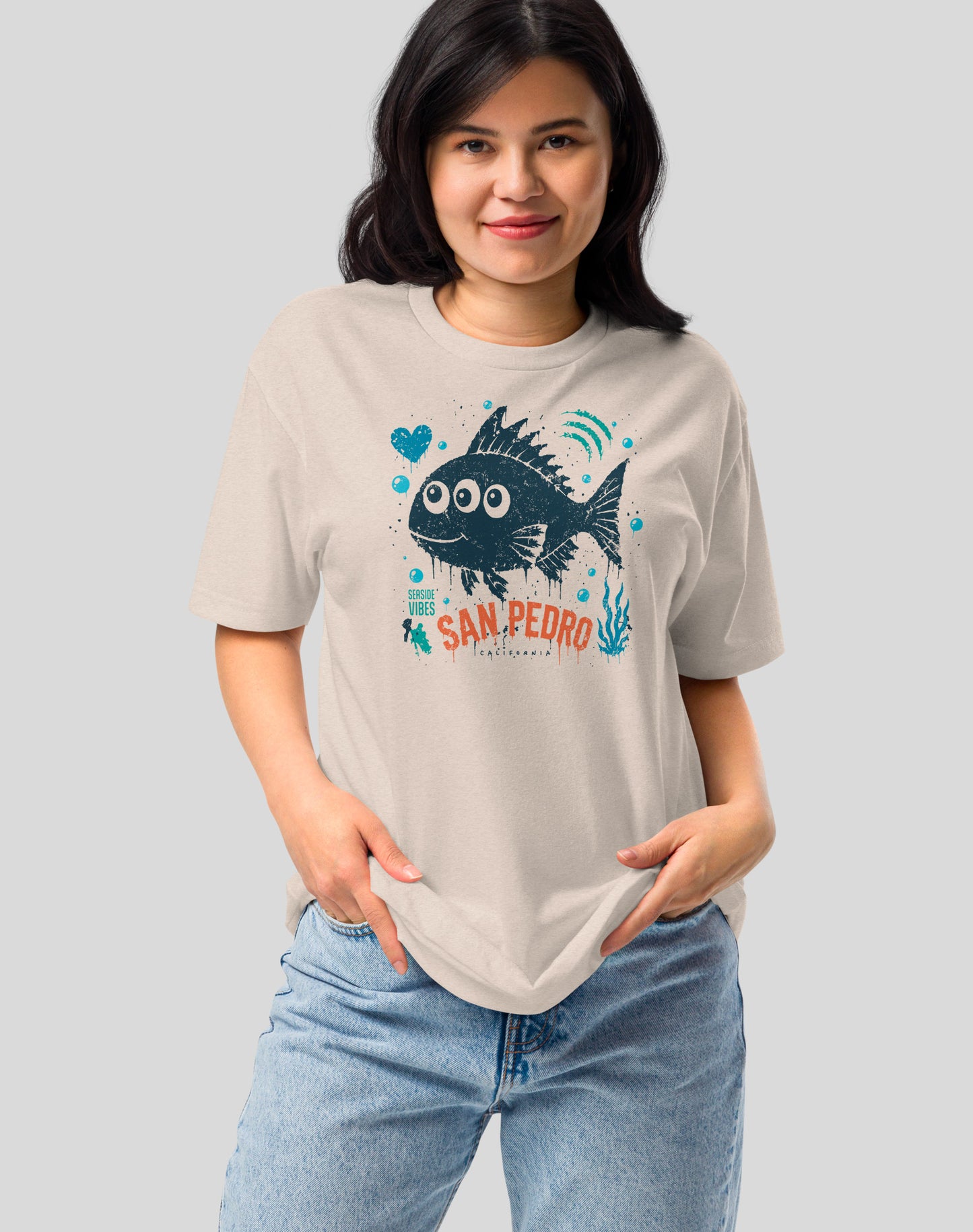San Pedro Three-Eyed Fish Tee - Cotton Blend | Sand
