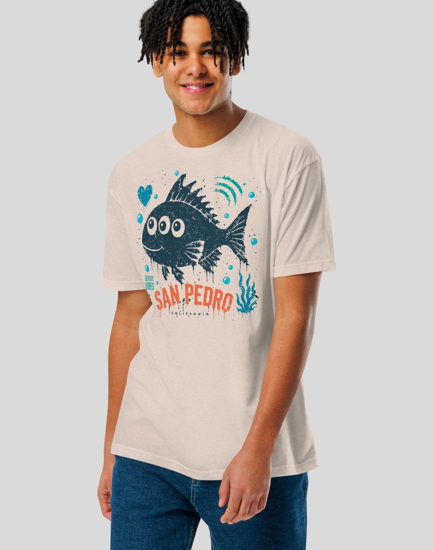 San Pedro Three-Eyed Fish Tee - Cotton Blend | Sand