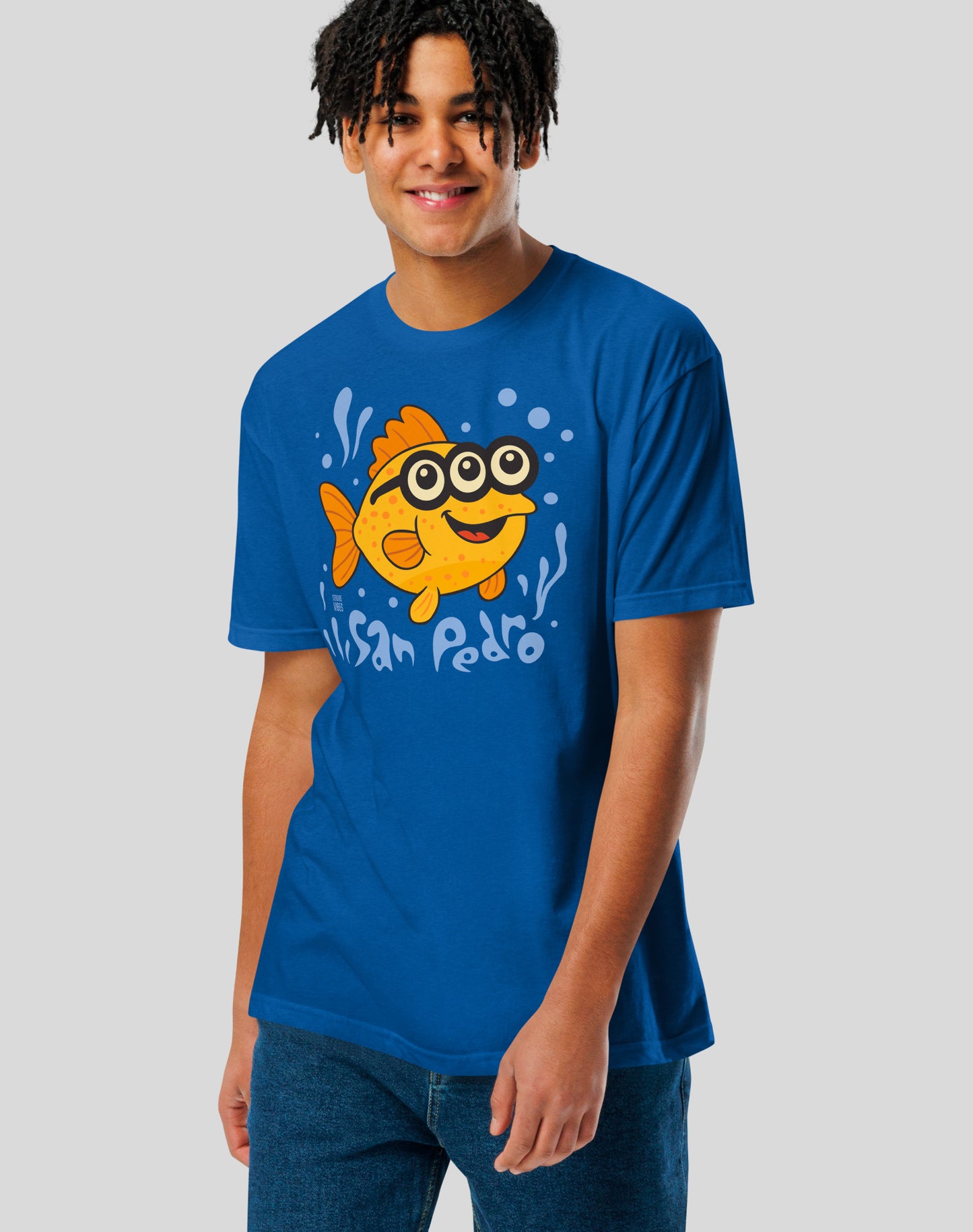 San Pedro 3-Eyed Flounder Tee - Cotton Blend | Royal