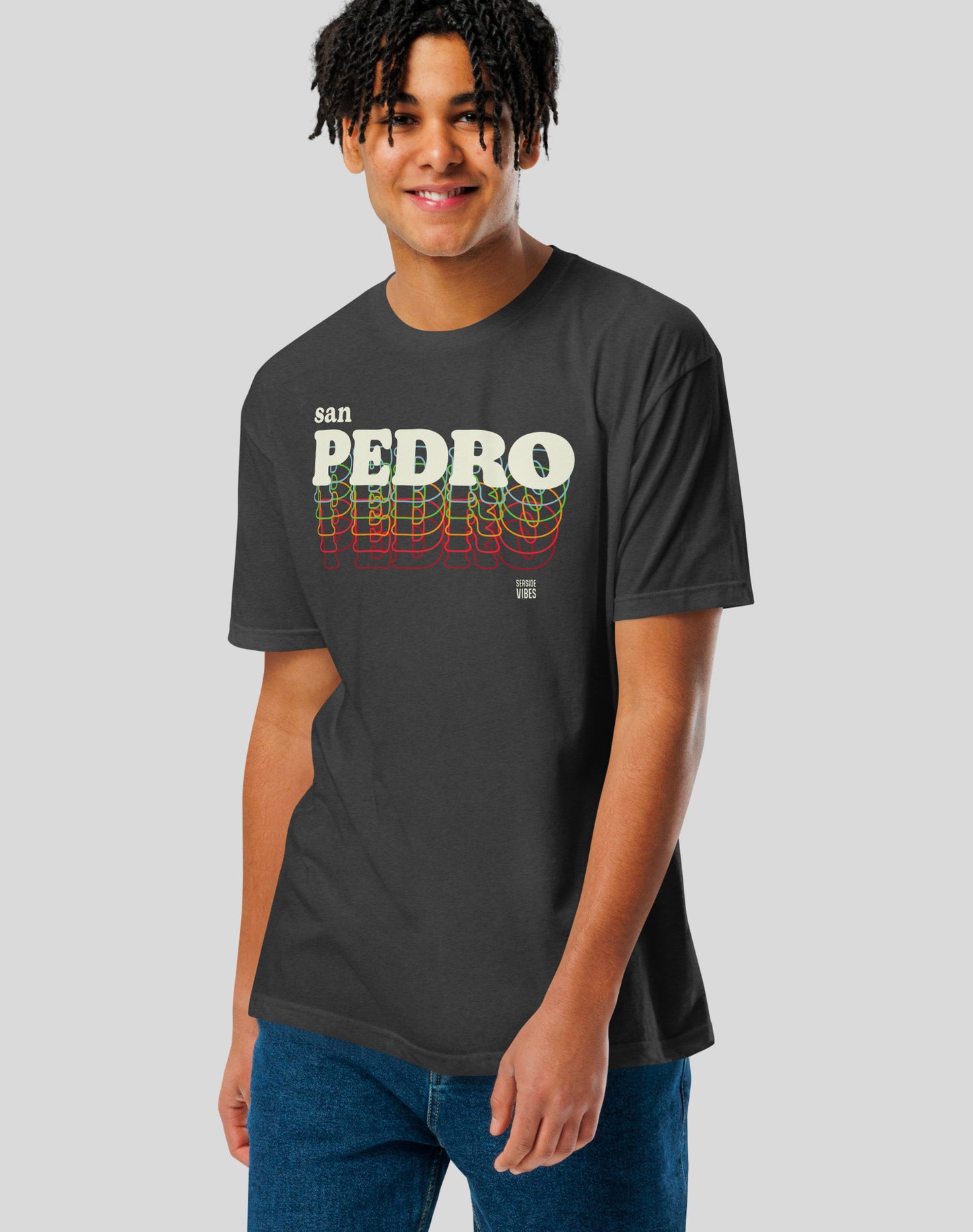 San Pedro 80s Remix Tee - Cotton Blend | Charcoal
