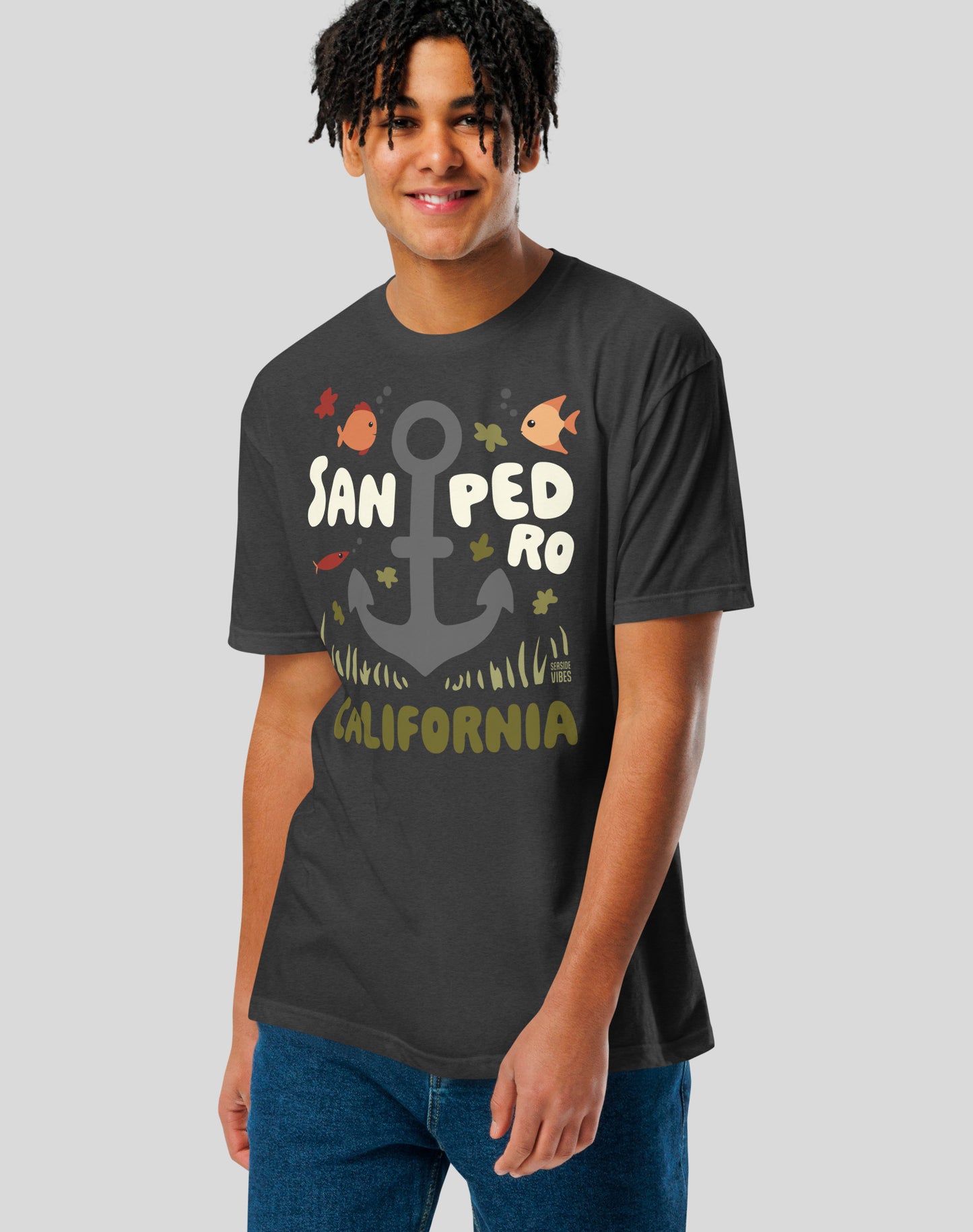 San Pedro Anchor Tee - Cotton Blend | Charcoal