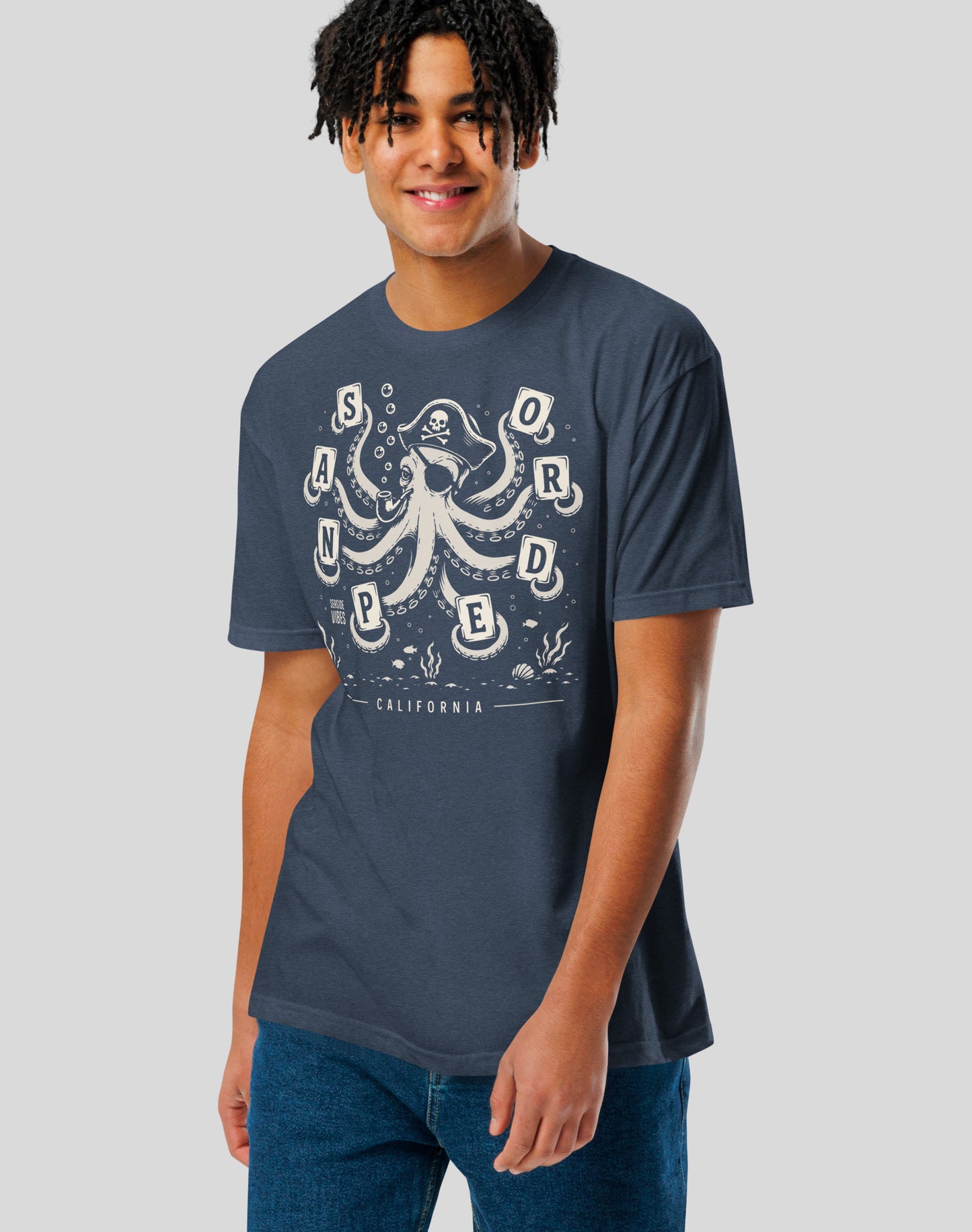 San Pedro Wheel of Misfortune Tee - Cotton Blend | Midnight Navy