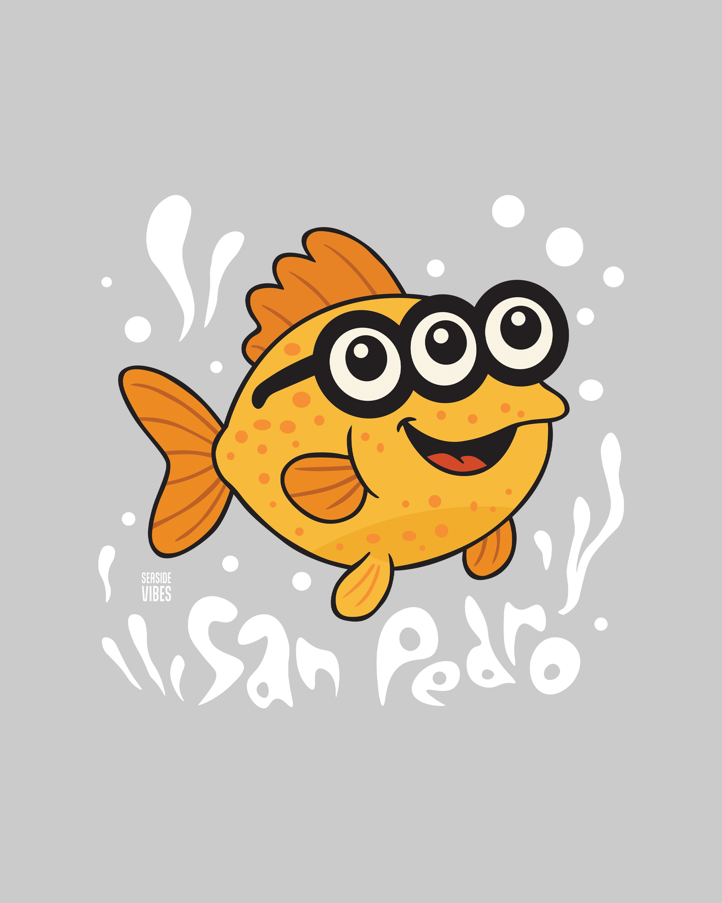 San Pedro 3-Eyed Flounder Onesie | Athletic Heather