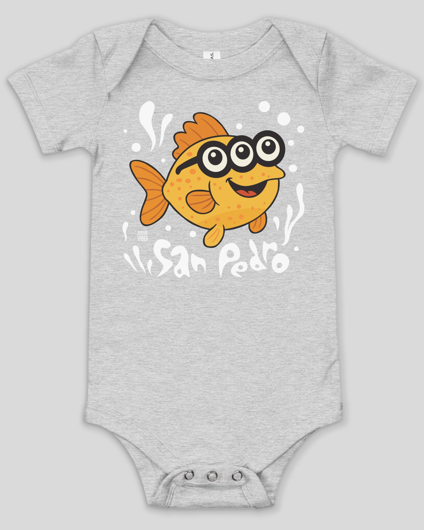 San Pedro 3-Eyed Flounder Onesie | Athletic Heather