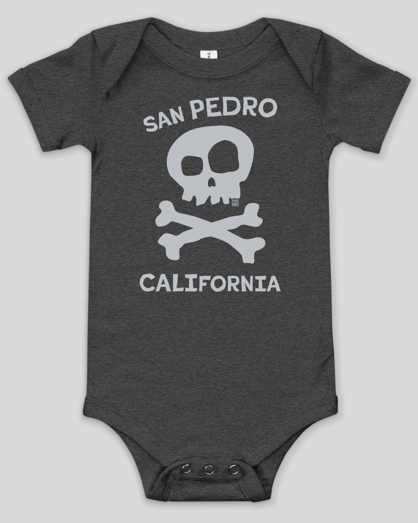 San Pedro Skull & Bones Onesie | Dark Grey Heather