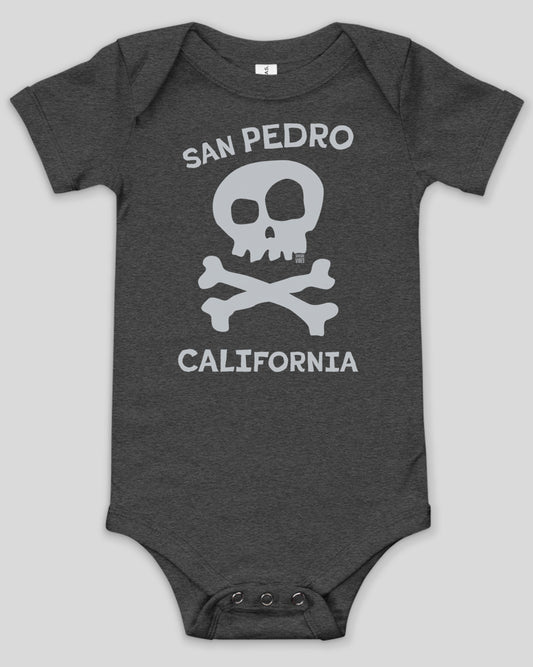 San Pedro Skull & Bones Onesie | Dark Grey Heather