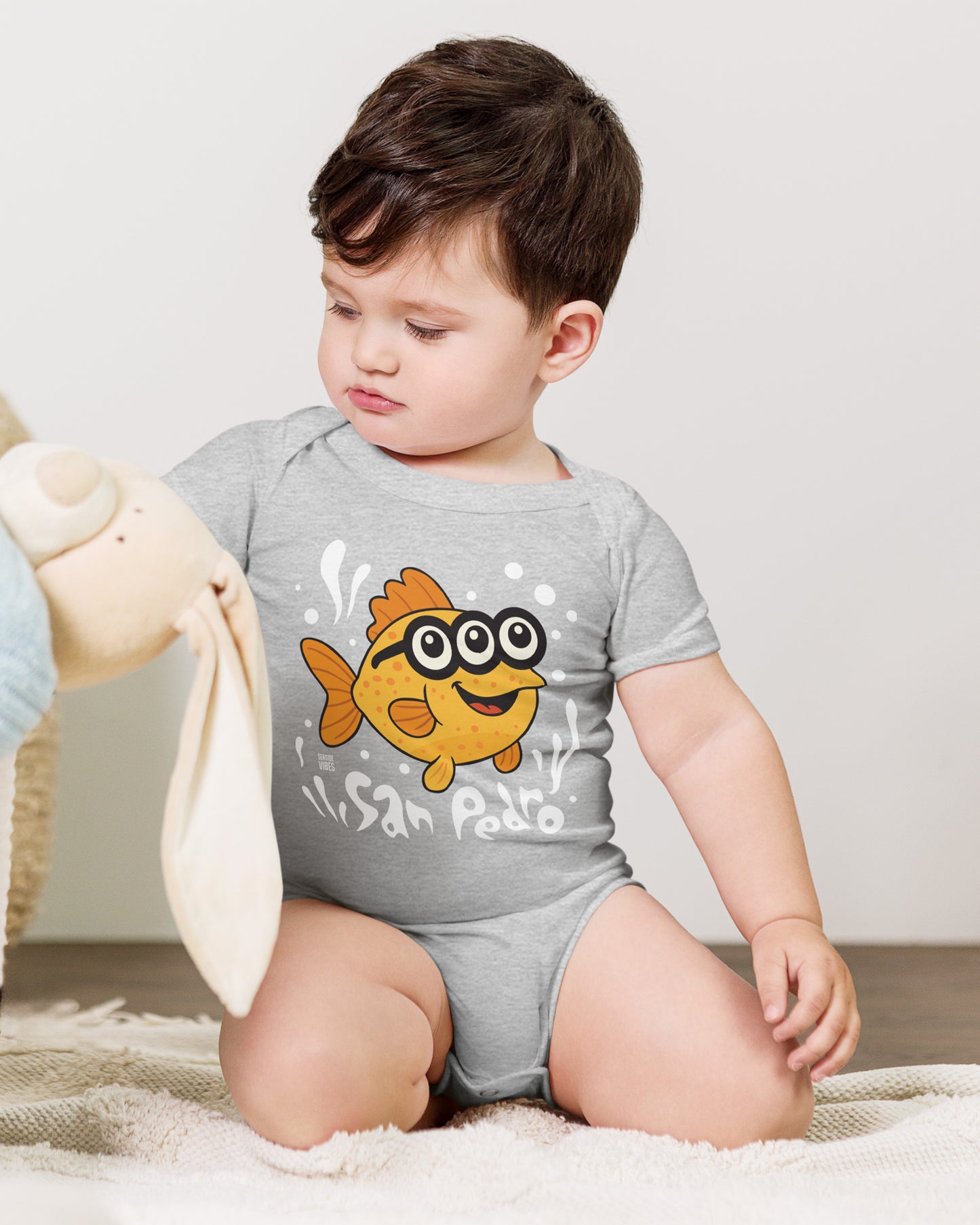 San Pedro 3-Eyed Flounder Onesie | Athletic Heather