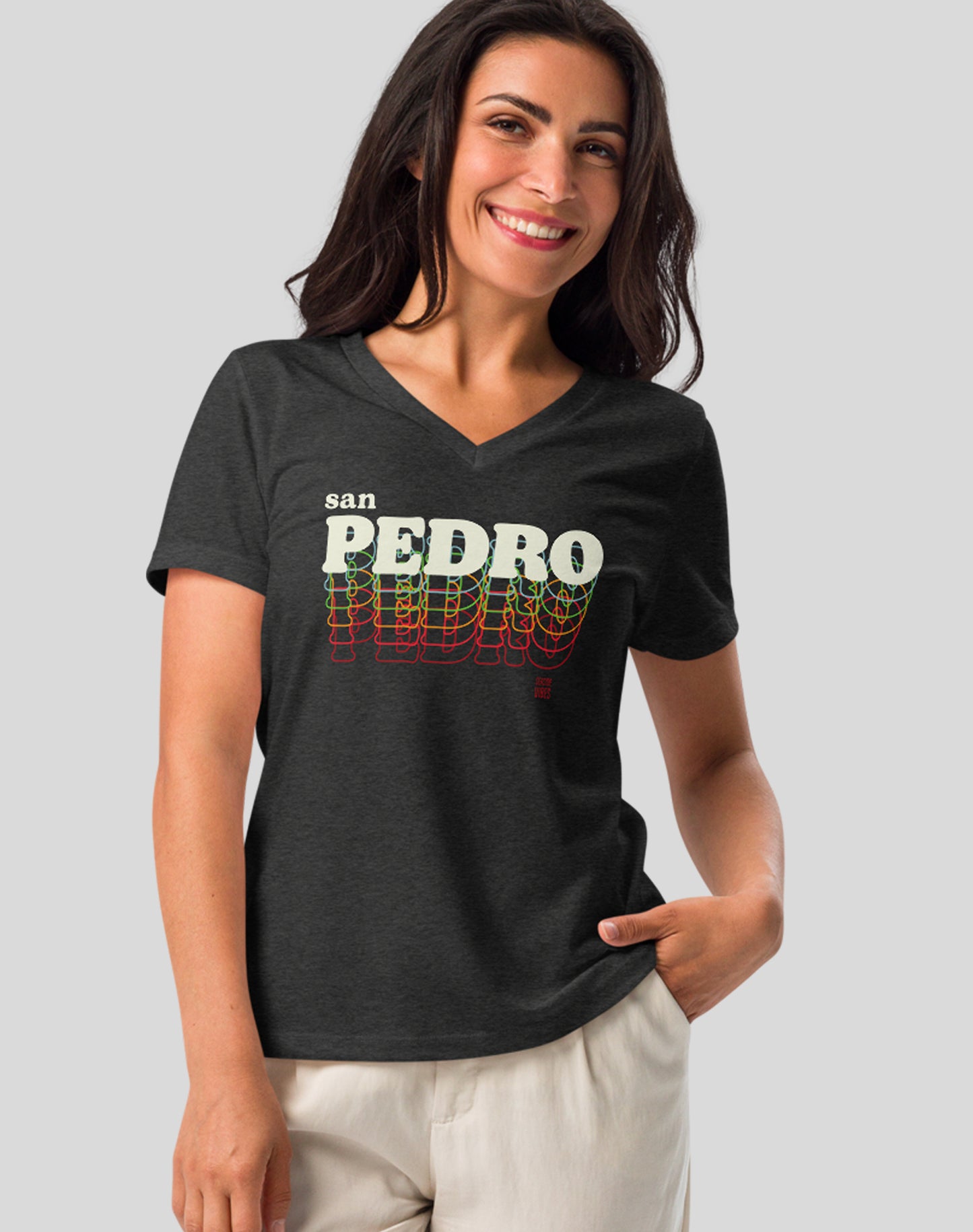 V-Neck: San Pedro Remix Tee | Dark Grey Heather
