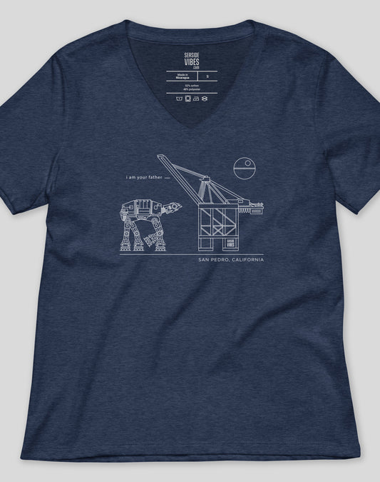 V-Neck: San Pedro I Am Your Father Tee | Heather Navy