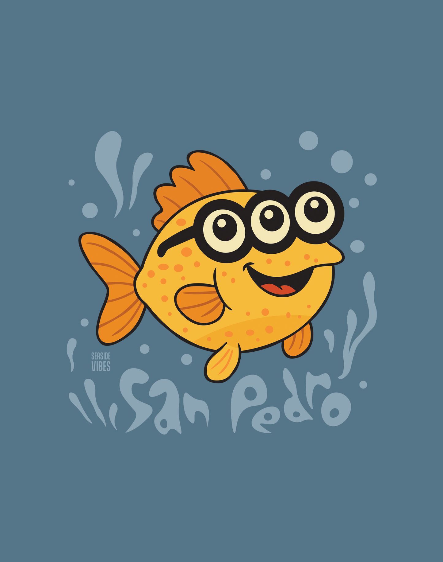 V-Neck: San Pedro 3-Eyed Flounder Tee | Heather Slate