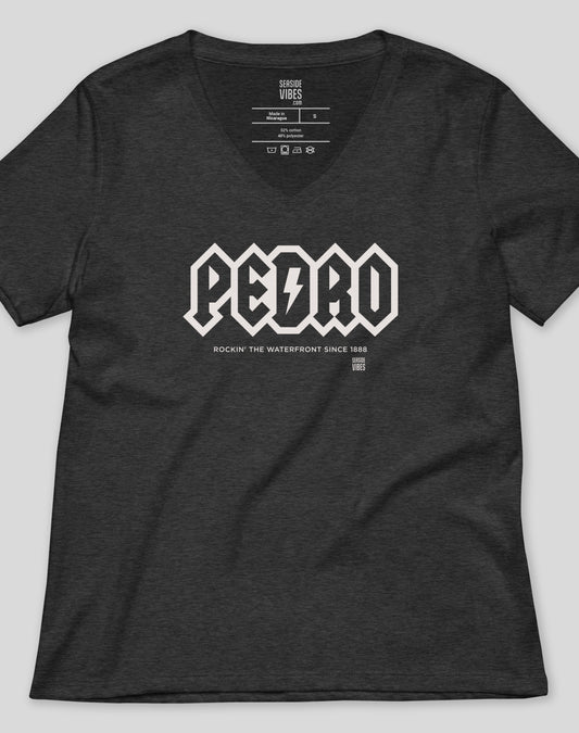 V-Neck: San Pedro Rocks Tee | Dark Grey Heather