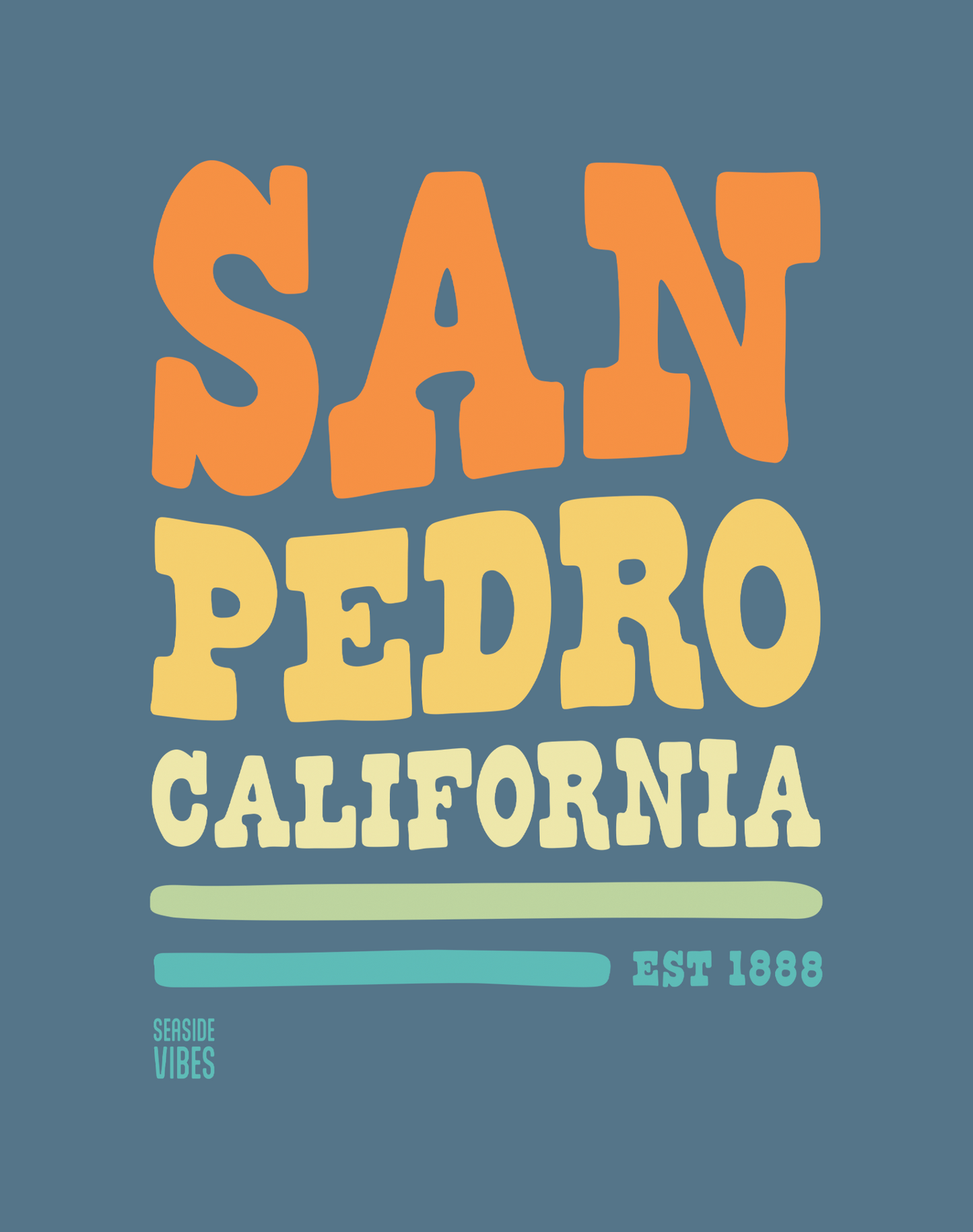V-Neck: San Pedro Vibes Tee | Heather Slate