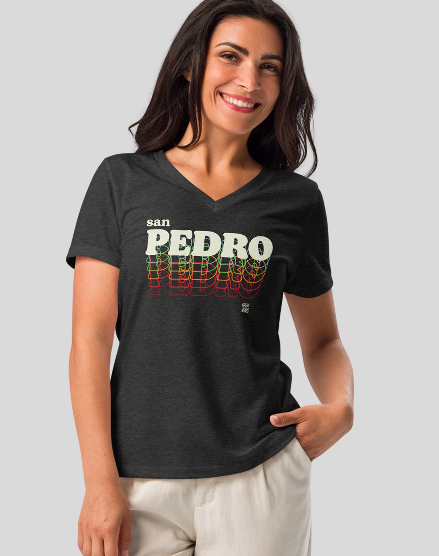 V-Neck: San Pedro Remix Tee | Dark Grey Heather