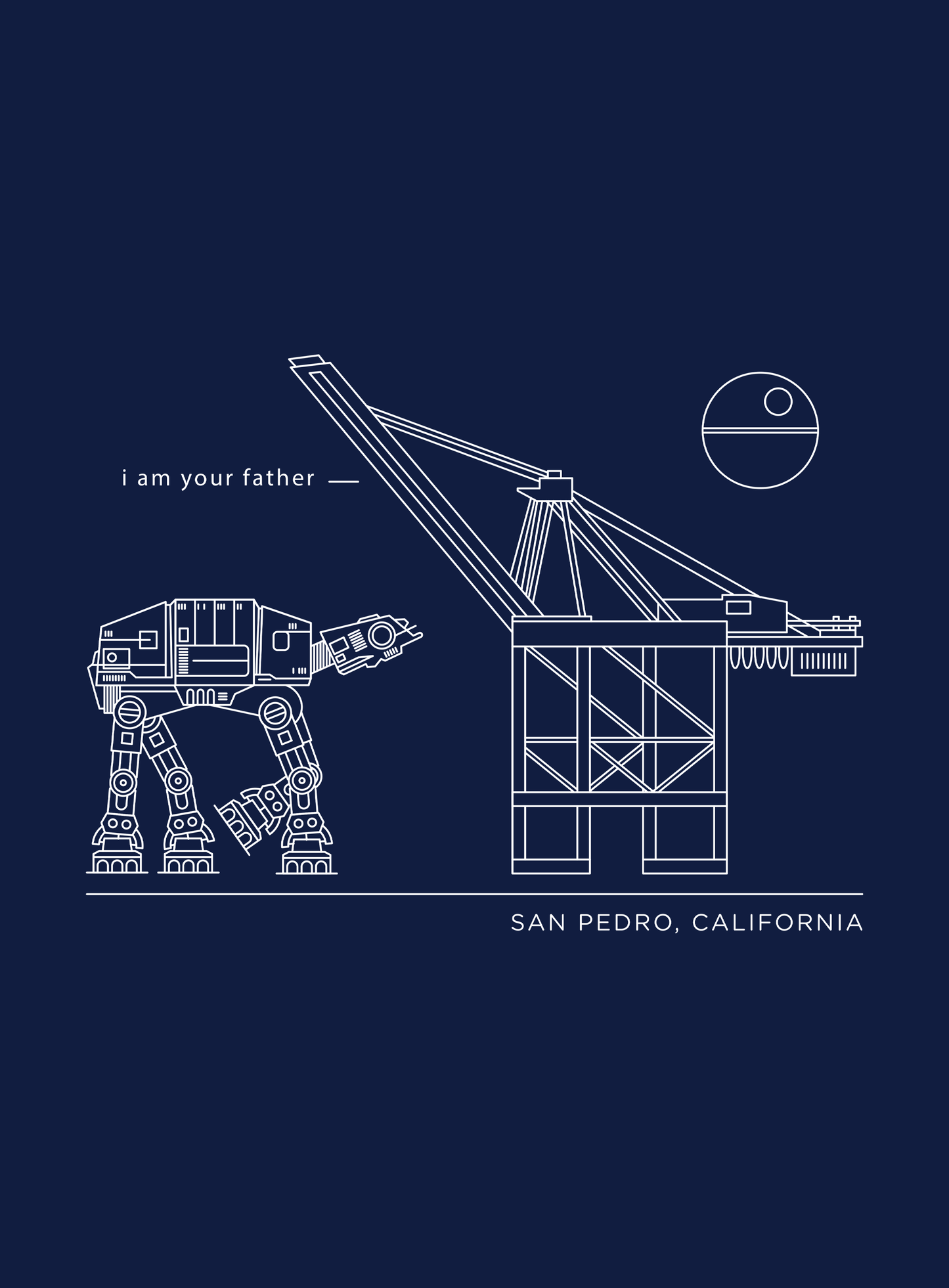 V-Neck: San Pedro I Am Your Father Tee - Heather Navy