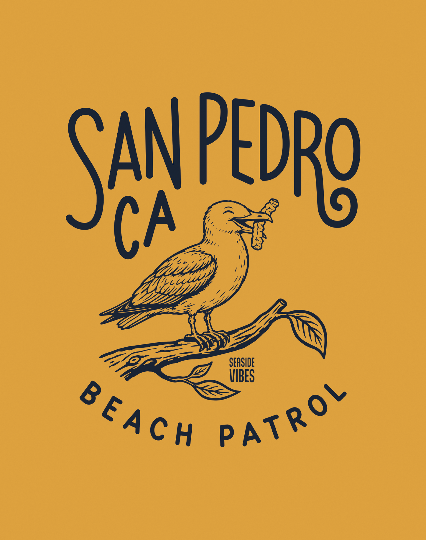 Youth: San Pedro Beach Patrol Seagull Tee | Mustard