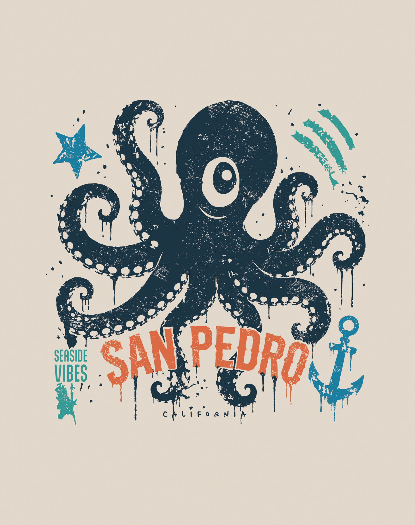Youth: San Pedro One-Eyed Octopus Tee | Heather Dust
