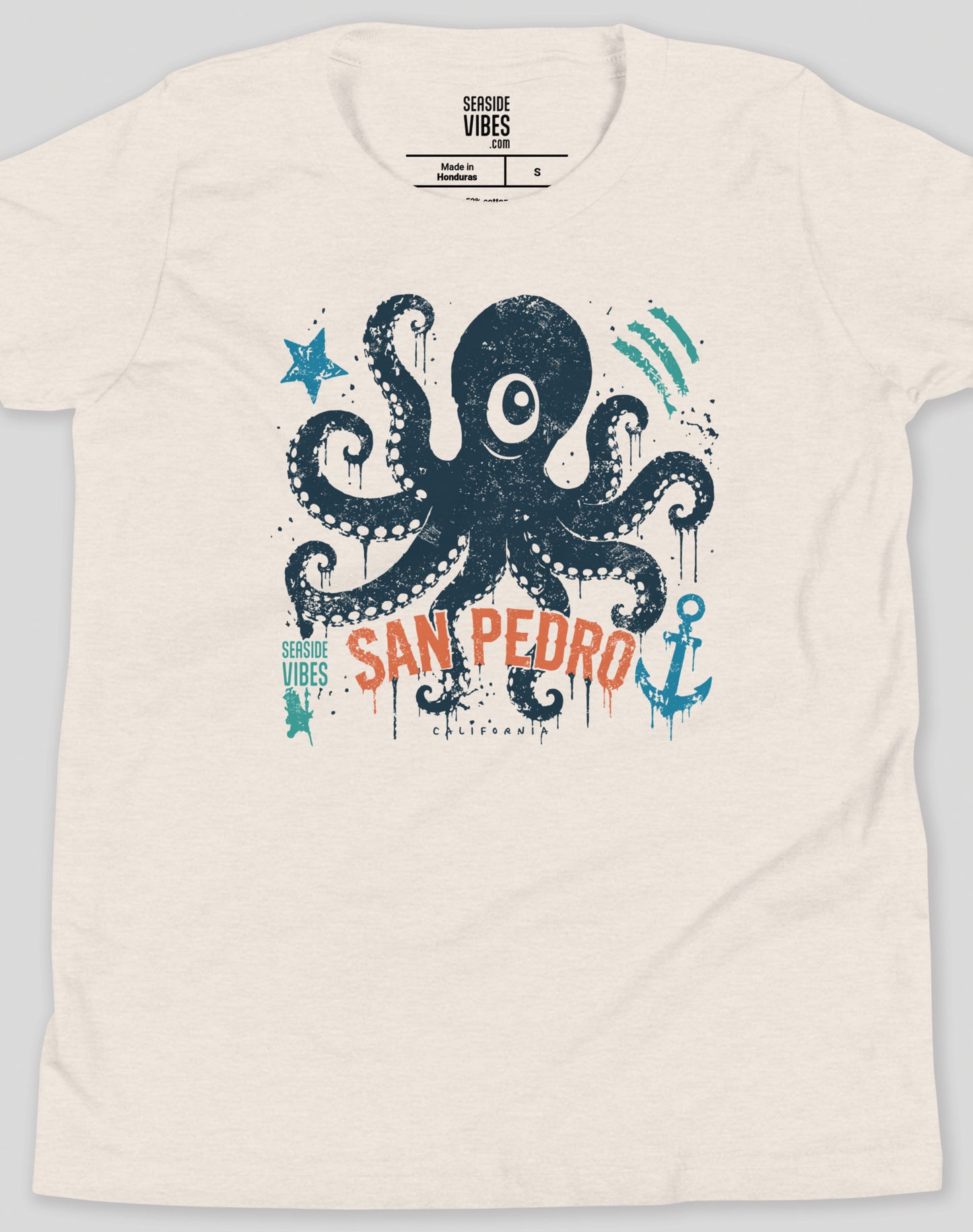 Youth: San Pedro One-Eyed Octopus Tee | Heather Dust