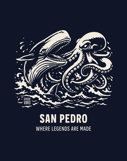Youth: San Pedro Octopus vs Whale Legends Tee | Navy