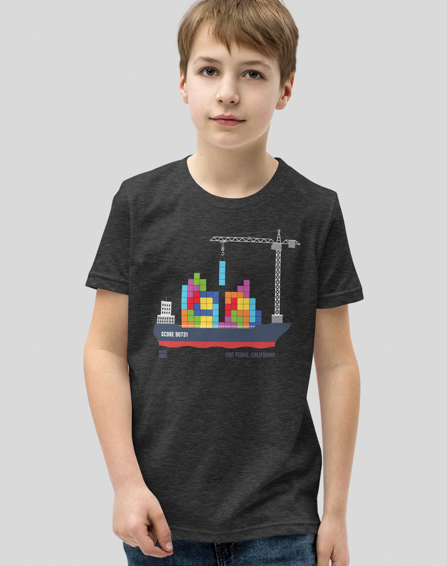 Youth: San Pedro Tetris Tee | Dark Grey Heather