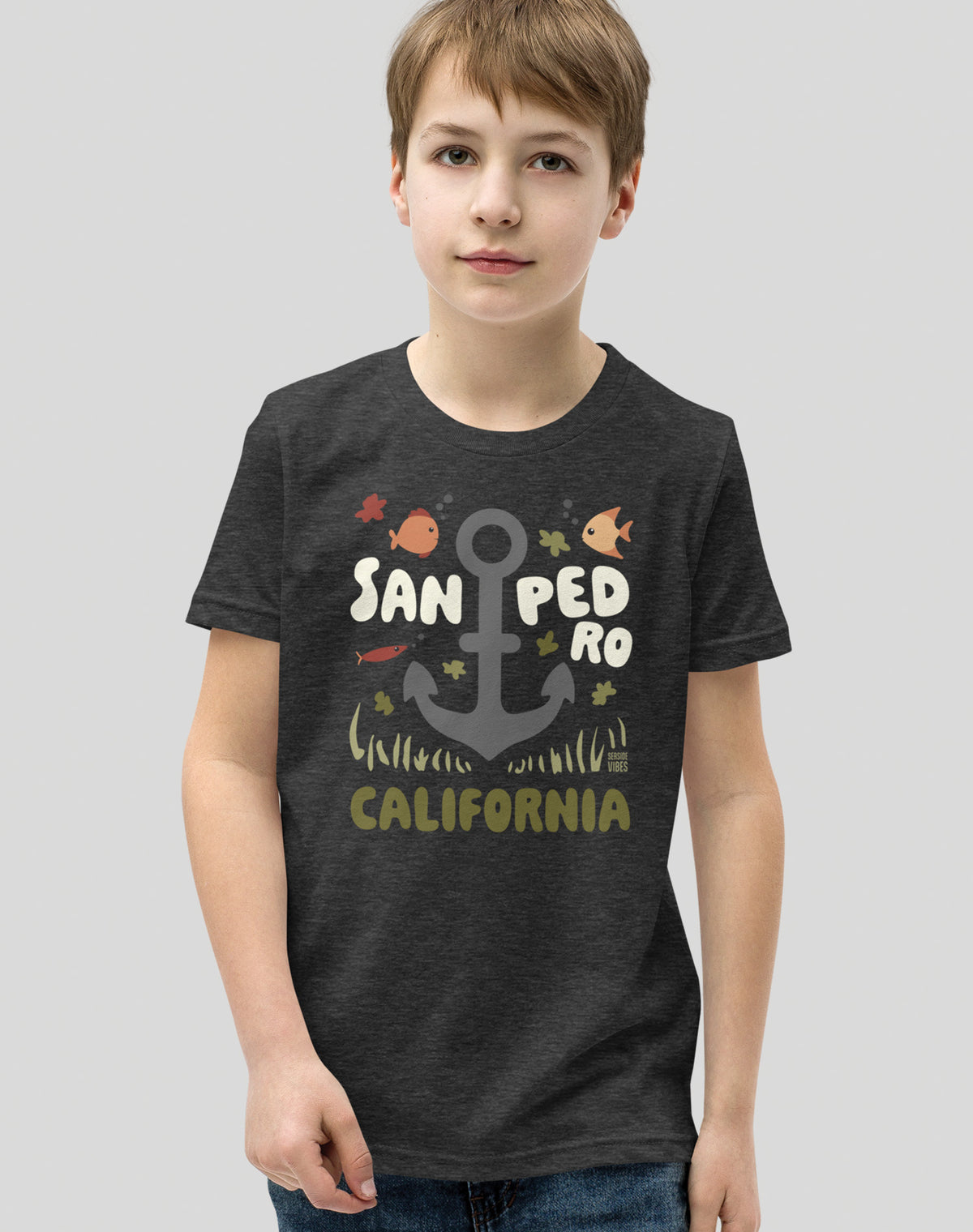 Youth: San Pedro Anchor Tee | Dark Grey Heather