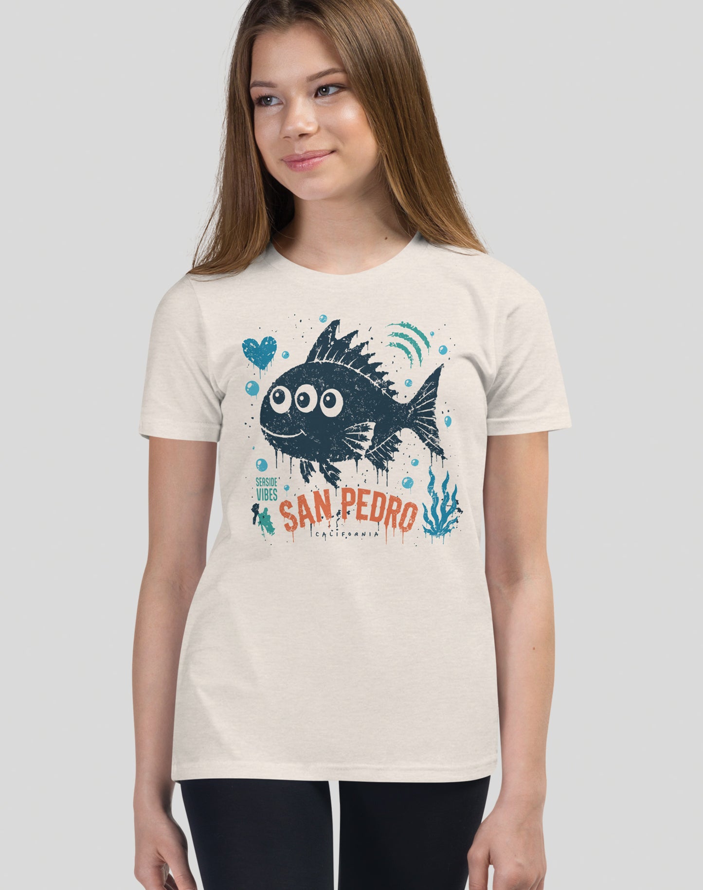 Youth: San Pedro Three-Eyed Fish Tee | Heather Dust