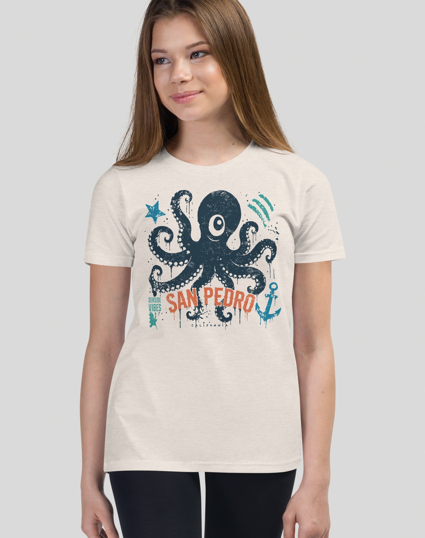 Youth: San Pedro One-Eyed Octopus Tee | Heather Dust