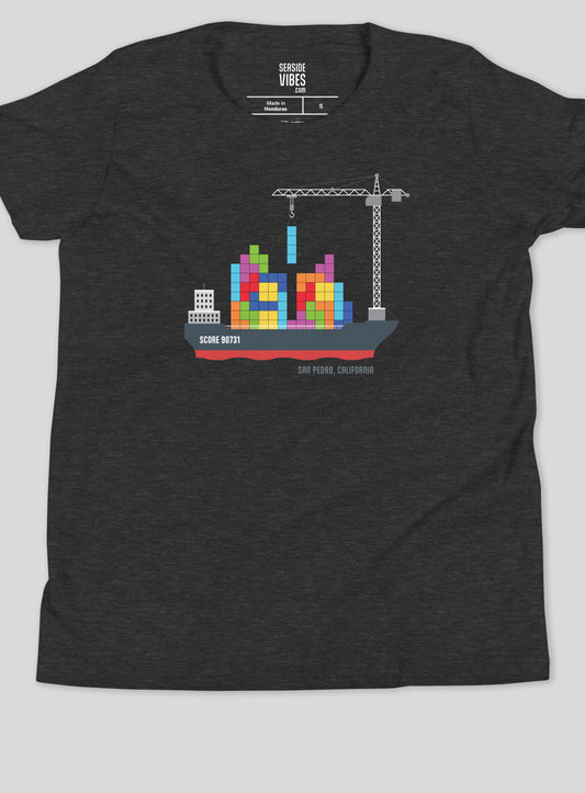 Youth: San Pedro Tetris Tee - Dark Grey Heather