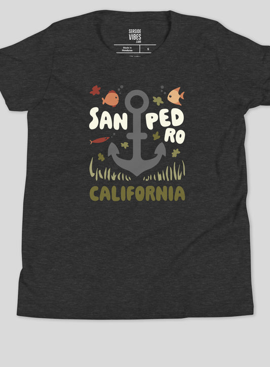 Youth: San Pedro Anchor Tee - Dark Grey Heather