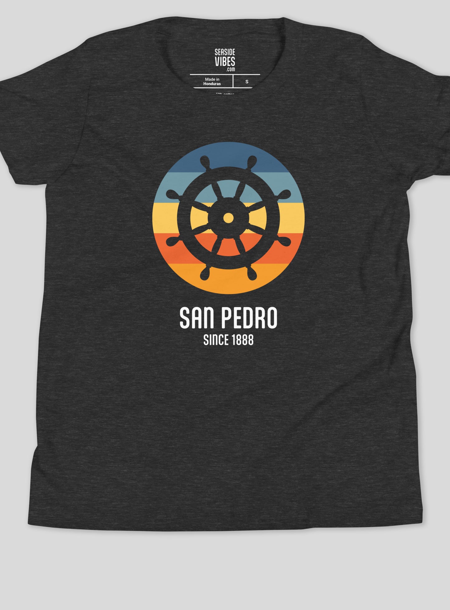 Youth: San Pedro Helm Tee - Dark Grey Heather