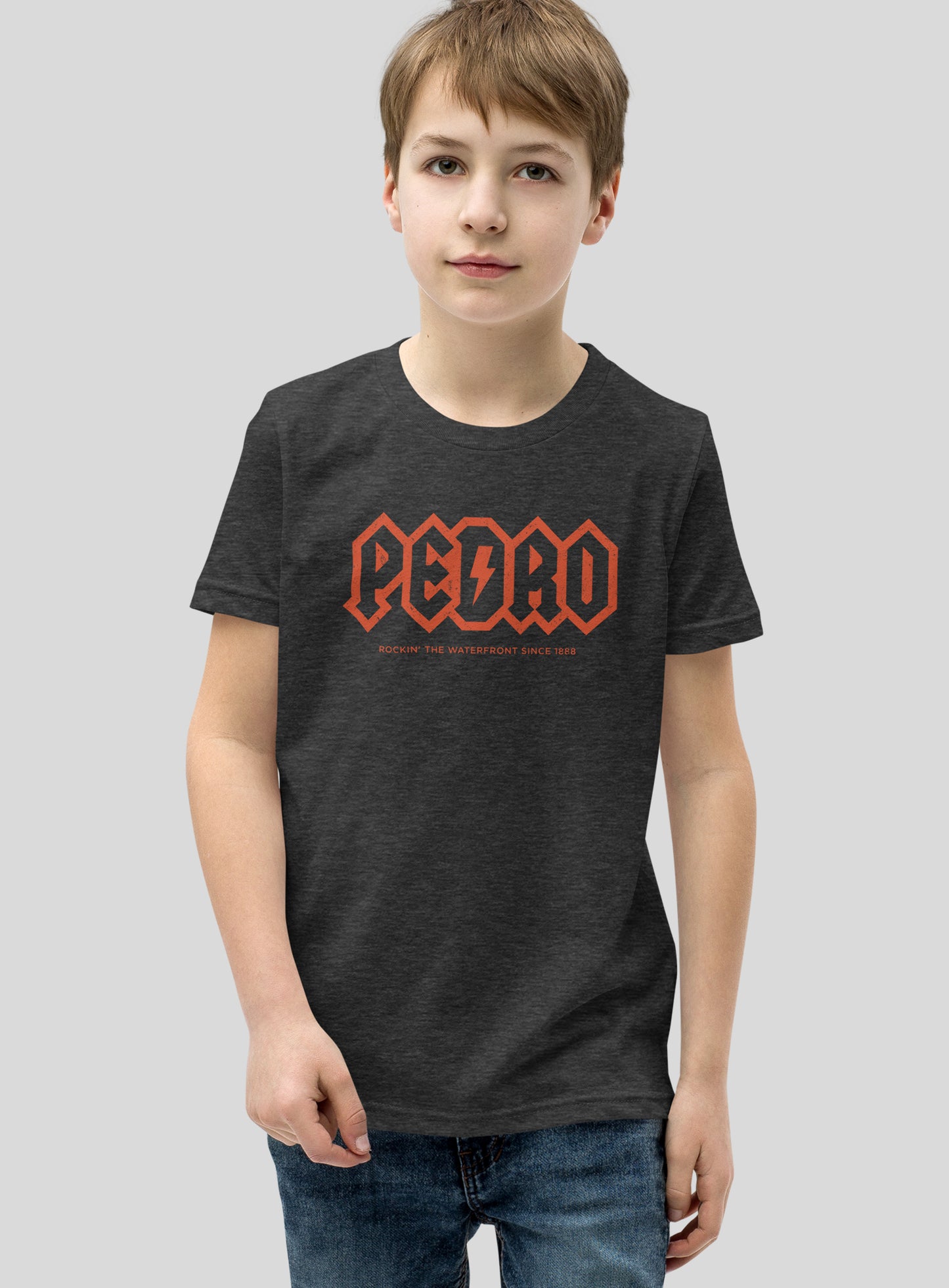Youth: San Pedro Rocks Tee - Dark Grey Heather
