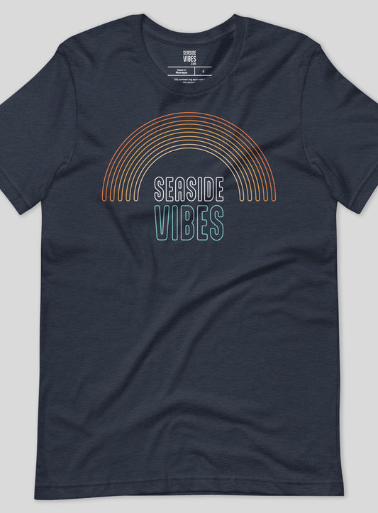 Unisex: Seaside Vibes Logo Tee - Heather Navy