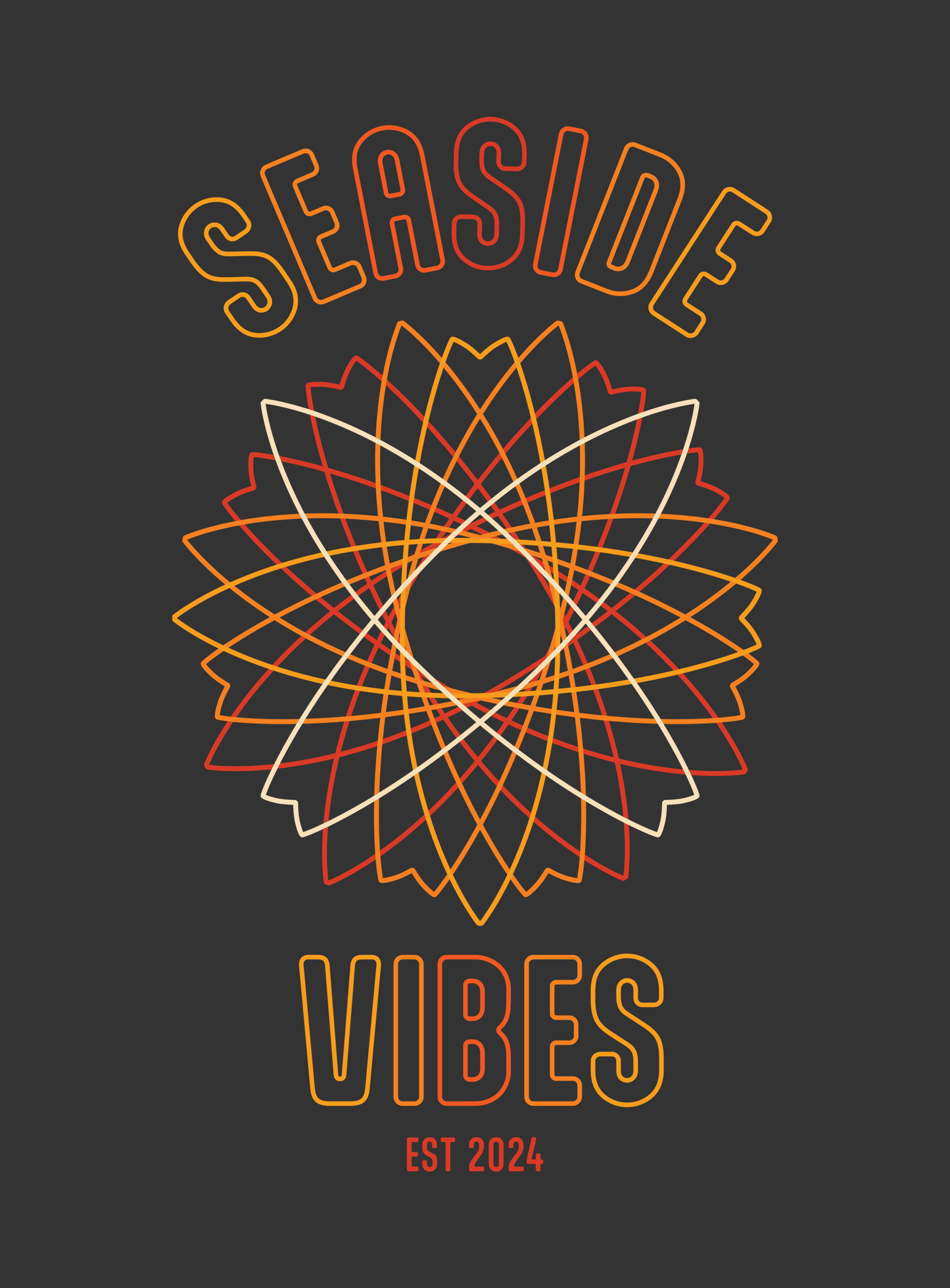 Unisex: Seaside Vibes Electric Surf Tee - Dark Grey Heather