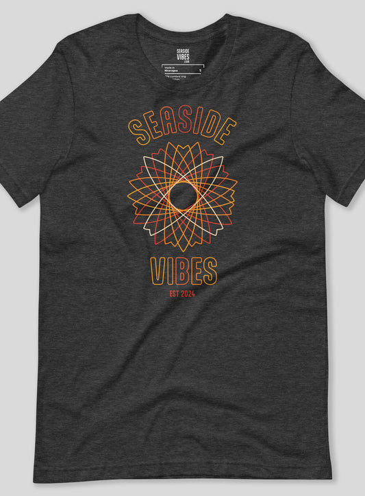 Unisex: Seaside Vibes Electric Surf Tee - Dark Grey Heather