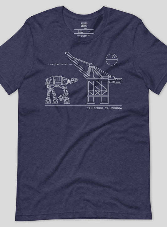 Unisex: San Pedro I Am Your Father Tee - Heather Midnight Navy