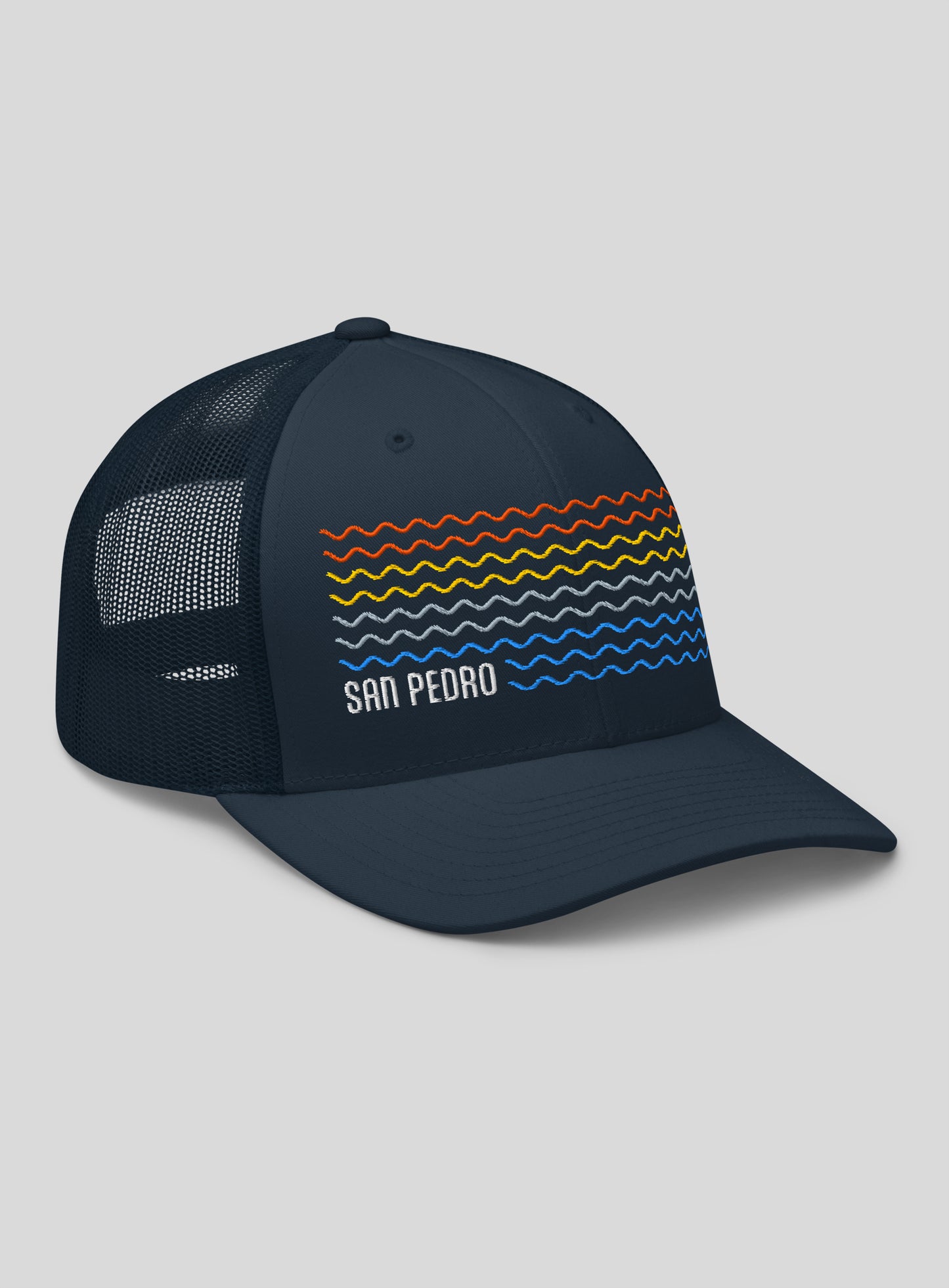 San Pedro Sunset Waves Trucker Hat - Navy/Navy