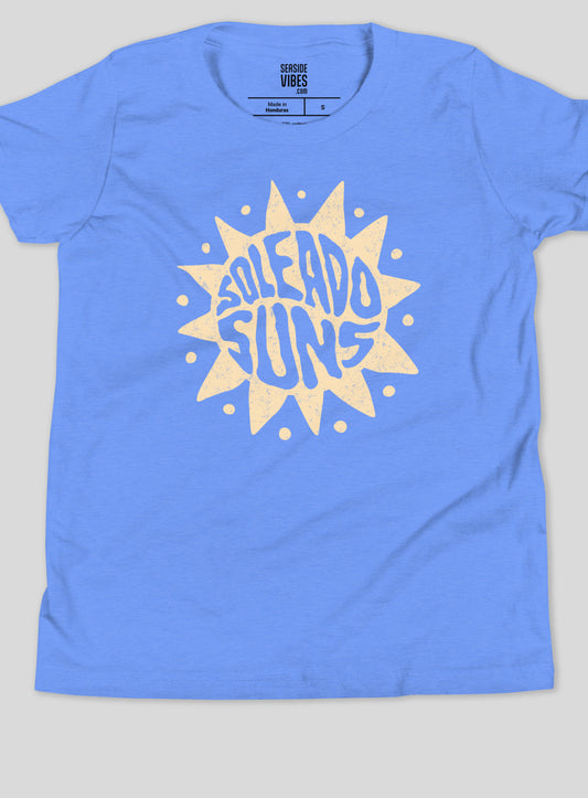 Youth: Soleado Groovy Suns Tee - Heather Columbia Blue