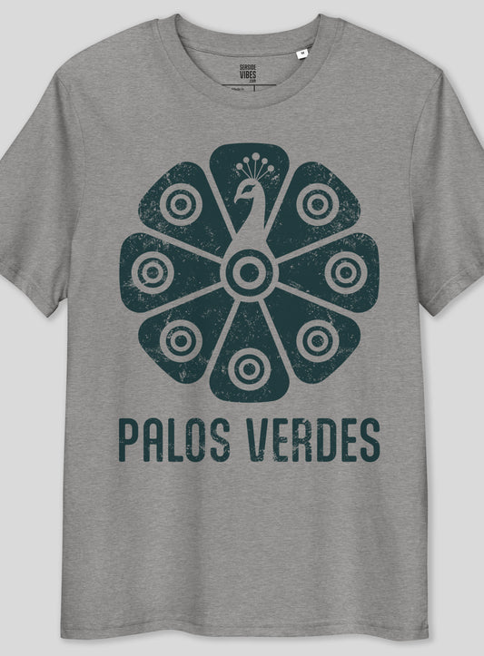 Premium Unisex: Palos Verdes Tribal Peacock Tee - Heather Grey