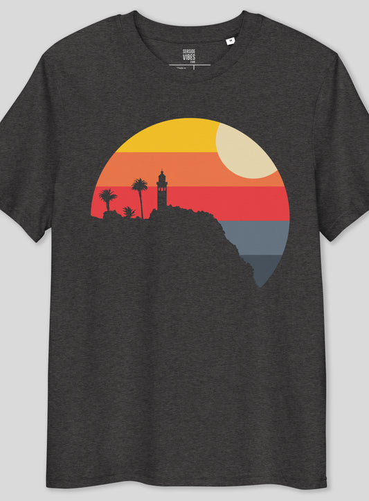Premium Unisex: Palos Verdes Point Vicente Sunset Tee - Dark Heather Grey