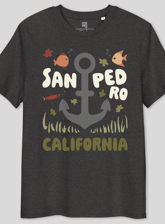 Premium Unisex: San Pedro Anchor Tee - Dark Heather Grey